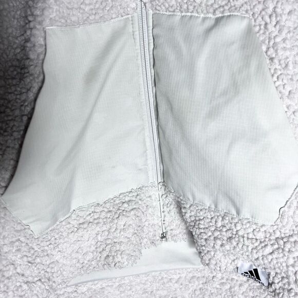 Adidas Men's Sherpa Zip Up Hoodie White Size Small - Picture 2 of 5